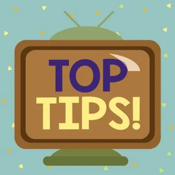 Writing note showing Top Tips. Business photo showcasing small but particularly Stock Illustration