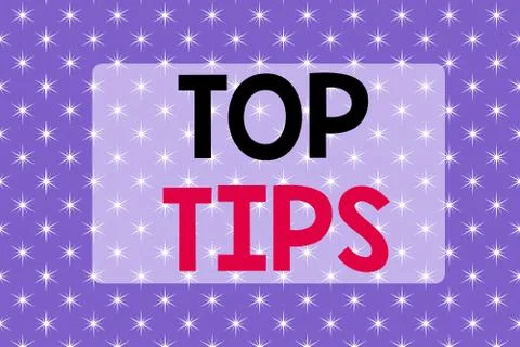 Writing note showing Top Tips. Business photo showcasing a small but Stock Illustration