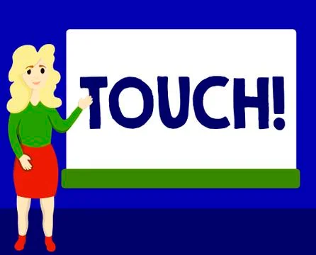 Writing note showing Touch. Business photo showcasing handle in order to Illustration