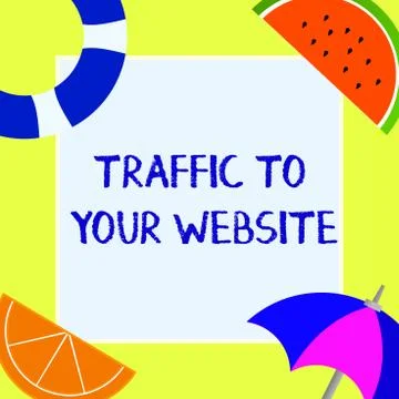 Writing note showing Traffic To Your Website. Business photo showcasing Stock Illustration