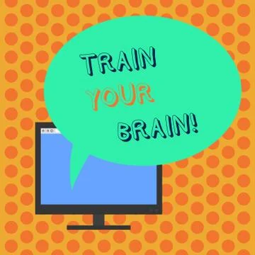 Writing note showing Train Your Brain. Business photo showcasing Educate イラスト素材