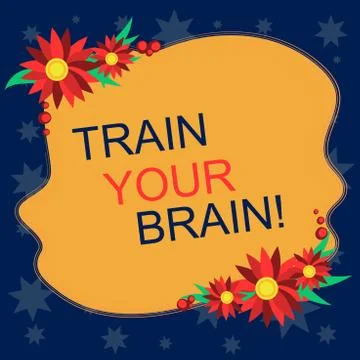 Writing note showing Train Your Brain. Business photo showcasing Educate Illustrazione stock