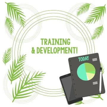 Writing note showing Training And Development. Business photo showcasing Stock Illustration