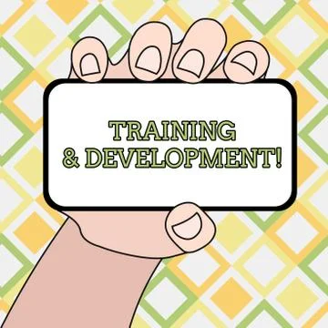 Writing note showing Training And Development. Business photo showcasing Stock Illustration