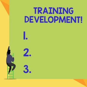 Writing note showing Training Development. Business photo showcasing Learn and Illustrazione stock