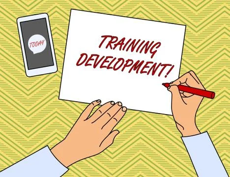 Writing note showing Training Development. Business photo showcasing Learn and Stock Illustration