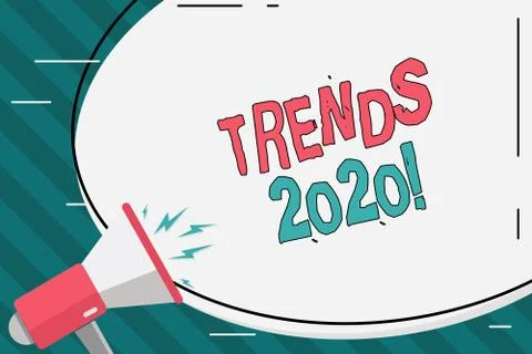 Writing note showing Trends 2020. Business photo showcasing general direction in 스톡 일러스트