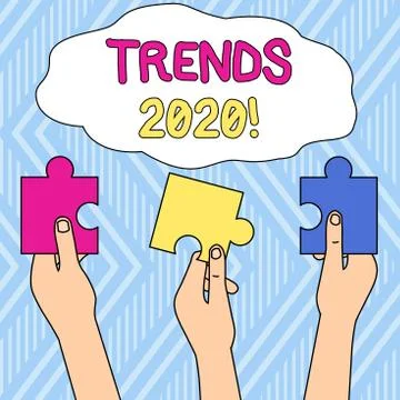 Writing note showing Trends 2020. Business photo showcasing general direction in イラスト素材