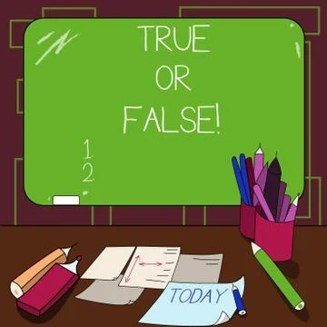 Writing note showing True Or Falsequestion. Business photo showcasing series of Stock Illustration