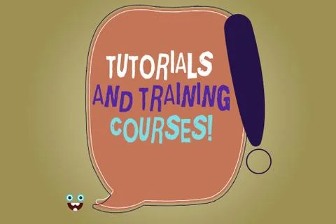 Writing note showing Tutorials And Training Courses. Business photo showcasing Stock Illustration