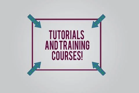Writing note showing Tutorials And Training Courses. Business photo showcasing Stock Illustration