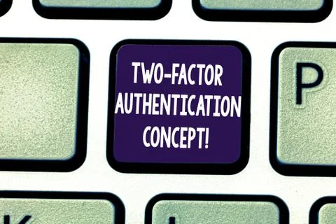 Writing note showing Two Factor Authentication Concept. Business photo Stock Photos