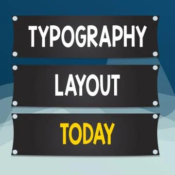 Writing note showing Typography Layout. Business photo showcasing theory and 스톡 일러스트