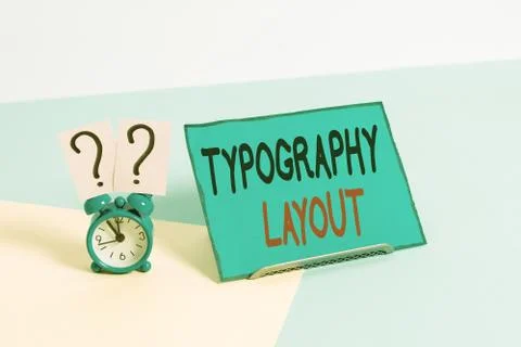 Writing note showing Typography Layout. Business photo showcasing theory and Stock Photos
