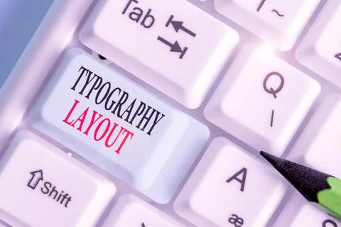 Writing note showing Typography Layout. Business photo showcasing theory and Stock Photos