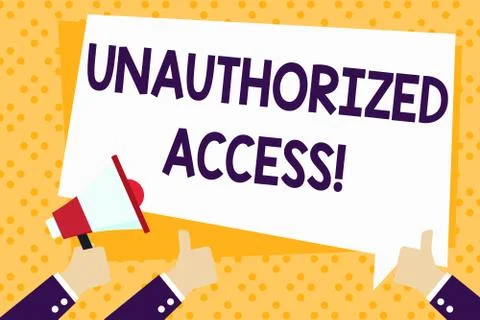 Writing note showing Unauthorized Access. Business photo showcasing use of a イラスト素材