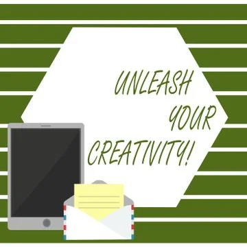 Writing note showing Unleash Your Creativity. Business photo showcasing Develop Stockillustratie