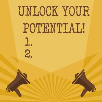 Writing note showing Unlock Your Potential. Business photo showcasing release Stock Illustration