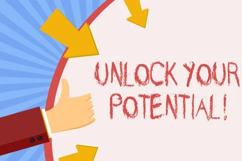 Writing note showing Unlock Your Potential. Business photo showcasing release Stock Illustration