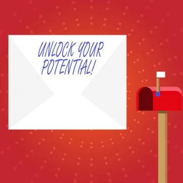 Writing note showing Unlock Your Potential. Business photo showcasing release Stock Illustration
