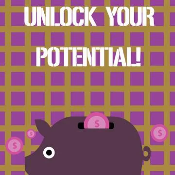 Writing note showing Unlock Your Potential. Business photo showcasing release Stock Illustration