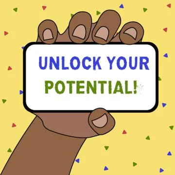 Writing note showing Unlock Your Potential. Business photo showcasing release Stock Illustration