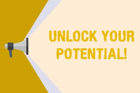 Writing note showing Unlock Your Potential. Business photo showcasing release Stock Illustration