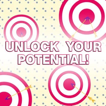 Writing note showing Unlock Your Potential. Business photo showcasing release Stock Illustration