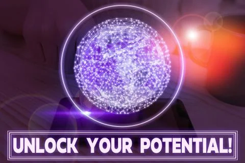 Writing note showing Unlock Your Potential. Business photo showcasing release Foto stock