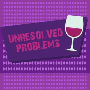 Writing note showing Unresolved Problems. Business photo showcasing those Que Stock Illustration
