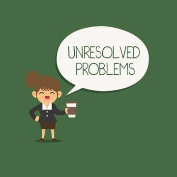 Writing note showing Unresolved Problems. Business photo showcasing those Que Stock Illustration