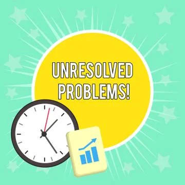 Writing note showing Unresolved Problems. Business photo showcasing those Stock Illustration