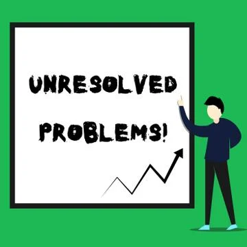 Writing note showing Unresolved Problems. Business photo showcasing those Stock Illustration