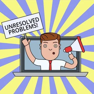 Writing note showing Unresolved Problems. Business photo showcasing those Stock Illustration