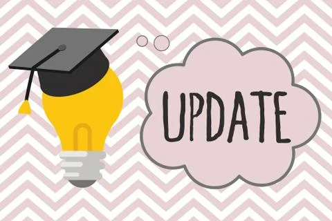 Writing note showing Update. Business photo showcasing Up to date Make something イラスト素材