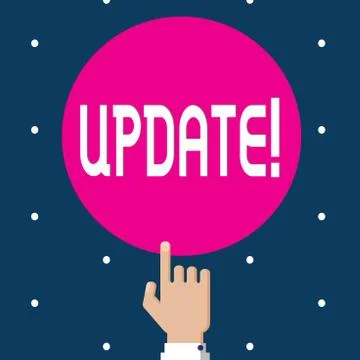 Writing note showing UPDATE. Business photo showcasing Make something more Stockillustratie