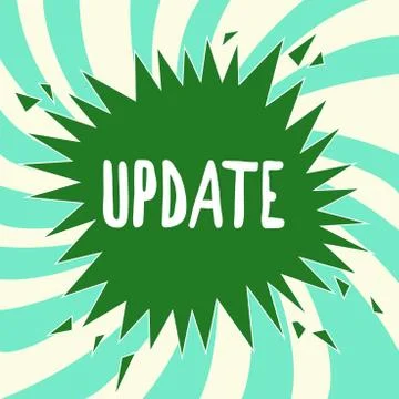 Writing note showing Update. Business photo showcasing Up to date Make something 库存插图