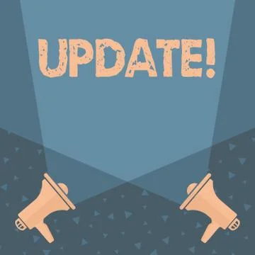 Writing note showing Update. Business photo showcasing make something more Stock Illustration