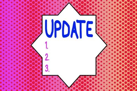 Writing note showing Update. Business photo showcasing make something more Illustrazione stock