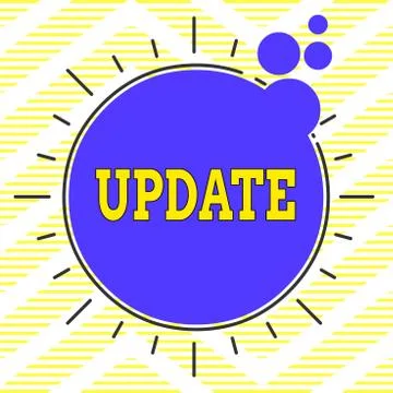 Writing note showing Update. Business photo showcasing by adding new information Illustrazione stock
