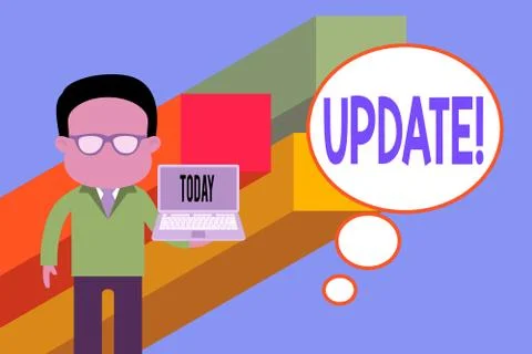 Writing note showing Update. Business photo showcasing make something more Stock Illustration