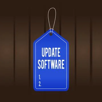 Writing note showing Update Software. Business photo showcasing adds minor Stock Illustration