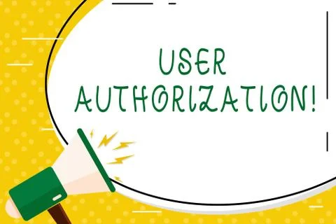 Writing note showing User Authorization. Business photo showcasing security Stock Illustration
