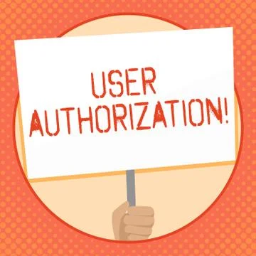 Writing note showing User Authorization. Business photo showcasing security Stock Illustration