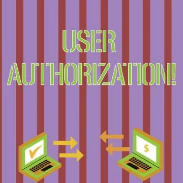 Writing note showing User Authorization. Business photo showcasing security 스톡 일러스트