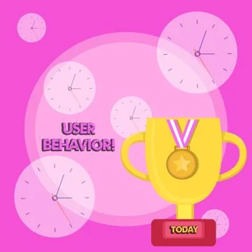 Writing note showing User Behavior. Business photo showcasing focuses on user Stock Illustration