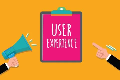 Writing note showing User Experience. Business photo showcasing using website Stock Illustration