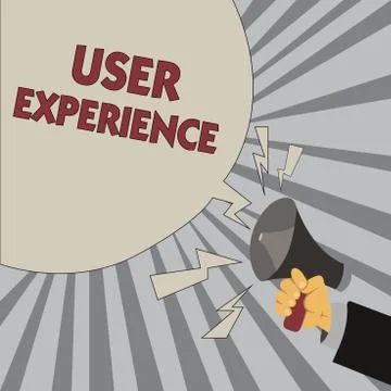 Writing note showing User Experience. Business photo showcasing using website Illustrazione stock