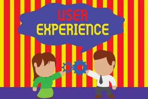 Writing note showing User Experience. Business photo showcasing using website 스톡 일러스트