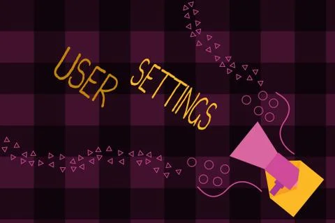 Writing note showing  User Settings. Business photo showcasing Configuration o 스톡 일러스트